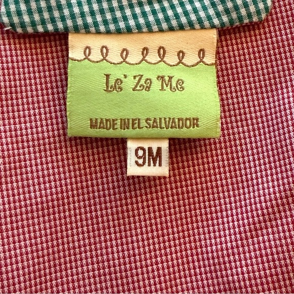 Le Za Me Boys 9M Longall Reversible Jumper Red Plaid Christmas Tree Green Plane - Picture 6 of 9